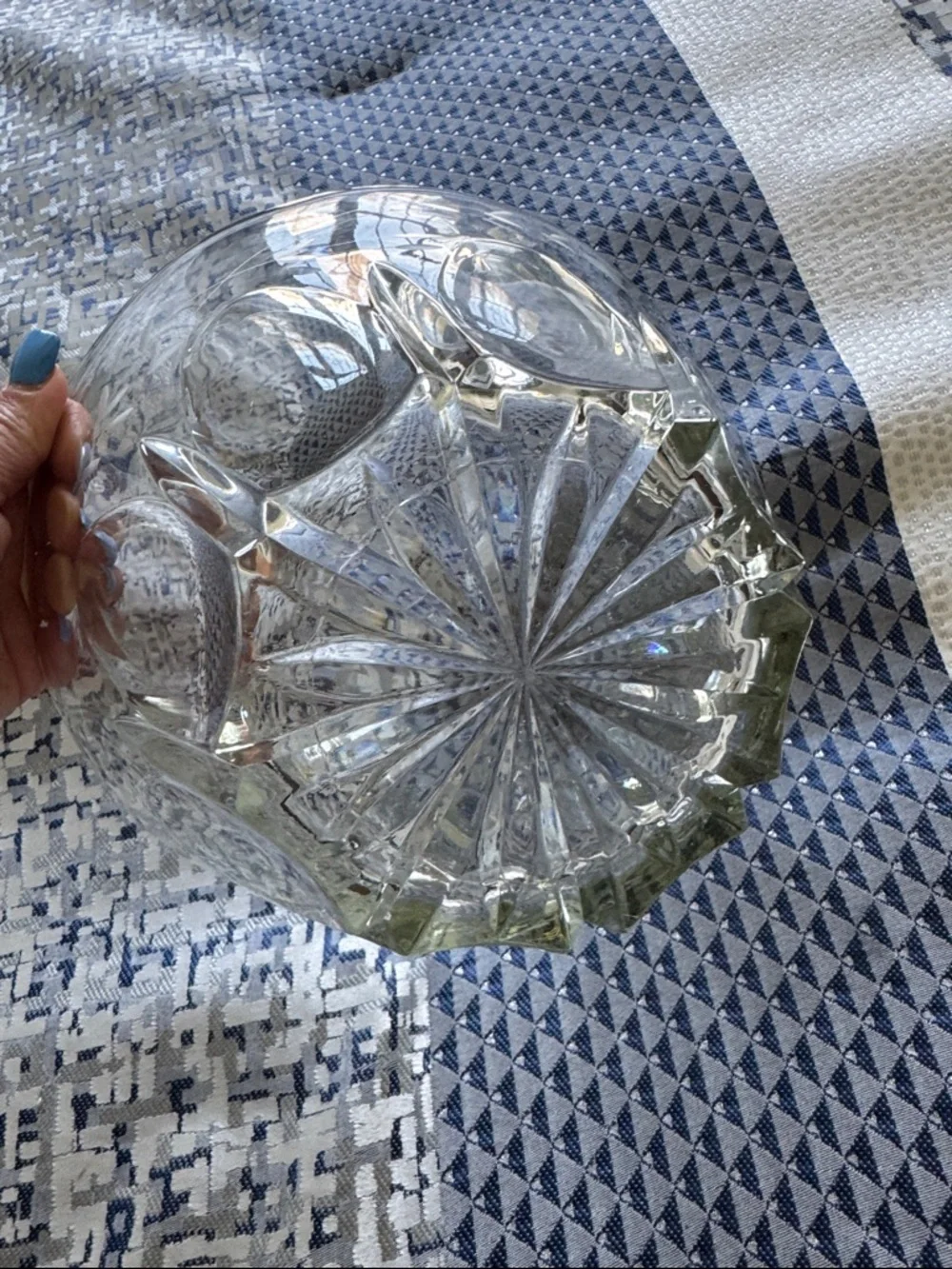 VINTAGE PRINCESS HOUSE HERITAGE LEAD CRYSTAL SALAD SERVING BOWL